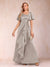 A-Line/Princess V-Neck Short Sleeves Mother of the Bride Dresses with Sash