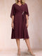 A-Line/Princess V-Neck Half Sleeves Mother of the Bride Dresses with Rhinestone