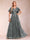 A-Line/Princess V-Neck Short Sleeves Mother of the Bride Dresses with Lace