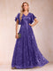 A-Line/Princess V-Neck Short Sleeves Mother of the Bride Dresses with Lace