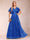 A-Line/Princess V-Neck Short Sleeves Mother of the Bride Dresses with Lace