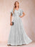 A-Line/Princess V-Neck Short Sleeves Mother of the Bride Dresses with Lace