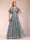 A-Line/Princess V-Neck Short Sleeves Mother of the Bride Dresses with Lace