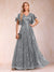 A-Line/Princess V-Neck Short Sleeves Mother of the Bride Dresses with Lace