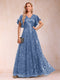 A-Line/Princess V-Neck Short Sleeves Mother of the Bride Dresses with Lace