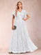 A-Line/Princess V-Neck Short Sleeves Mother of the Bride Dresses with Lace
