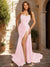 Sheath/Column Strapless Sleeveless Prom Dresses with Split Side