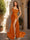 Sheath/Column Strapless Sleeveless Prom Dresses with Split Side