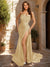 Sheath/Column Strapless Sleeveless Prom Dresses with Split Side