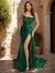 Sheath/Column Strapless Sleeveless Prom Dresses with Split Side