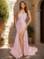 Sheath/Column Strapless Sleeveless Prom Dresses with Split Side