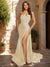 Sheath/Column Strapless Sleeveless Prom Dresses with Split Side