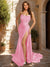 Sheath/Column Strapless Sleeveless Prom Dresses with Split Side