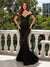 Trumpet/Mermaid Off-the-Shoulder Short Sleeves Prom Dresses with Lace
