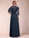 A-Line/Princess Scoop 3/4 Sleeves Mother of the Bride Dresses with Applique