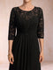 Sheath/Column Scoop 3/4 Sleeves Mother of the Bride Dresses with Lace