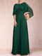 A-Line/Princess Scoop Half Sleeves Mother of the Bride Dresses with Shawls