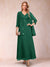 A-Line/Princess V-Neck 3/4 Sleeves 2 Pieces Mother of the Bride Dress with Sequins & Jacket