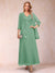 A-Line/Princess V-Neck 3/4 Sleeves 2 Pieces Mother of the Bride Dress with Sequins & Jacket