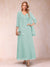 A-Line/Princess V-Neck 3/4 Sleeves 2 Pieces Mother of the Bride Dress with Sequins & Jacket