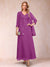 A-Line/Princess V-Neck 3/4 Sleeves 2 Pieces Mother of the Bride Dress with Sequins & Jacket