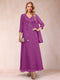 A-Line/Princess V-Neck 3/4 Sleeves 2 Pieces Mother of the Bride Dress with Sequins & Jacket