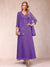 A-Line/Princess V-Neck 3/4 Sleeves 2 Pieces Mother of the Bride Dress with Sequins & Jacket
