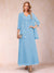 A-Line/Princess V-Neck 3/4 Sleeves 2 Pieces Mother of the Bride Dress with Sequins & Jacket