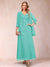 A-Line/Princess V-Neck 3/4 Sleeves 2 Pieces Mother of the Bride Dress with Sequins & Jacket