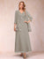 A-Line/Princess V-Neck 3/4 Sleeves 2 Pieces Mother of the Bride Dress with Sequins & Jacket