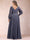 A-Line/Princess V-Neck Long Sleeves Plus Size Mother of the Bride Dresses with Applique