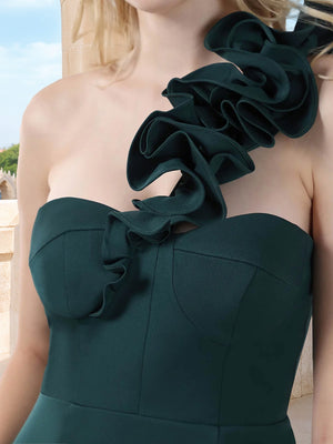 Trumpet/Mermaid One-Shoulder Sleeveless Prom Dresses with Split Side