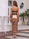 Sheath/Column Strapless Sleeveless Prom Dresses with Lace