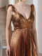 A-Line/Princess Plunging V-Neck Sleeveless Prom Dresses with Ruched