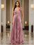 A-Line/Princess Plunging V-Neck Sleeveless Prom Dresses with Ruched