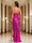 Sheath/Column Spaghetti Straps Sleeveless Prom Dresses with Split Side