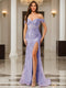 Trumpet/Mermaid Off the Shoulder Short Sleeves Prom Dresses with Sequins