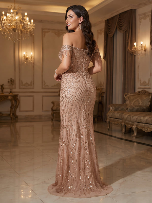plus size evening dresses Velvet Sequin A-line Gown by Tiffany Designs 16963 26W / Yellow Make a stunning impression in the LaDivine Plus Size Long Formal Dress LaDivine Plus Size Long Formal
