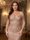 Trumpet/Mermaid Off the Shoulder Short Sleeves Plus Size Evening Dresses with Sequins