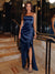 Sheath/Column Scoop Sleeveless Evening Dresses With Ruffles & Split Side