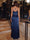 Sheath/Column Scoop Sleeveless Evening Dresses With Ruffles & Split Side