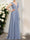 A-Line/Princess V-Neck Sleeveless Applique Prom Dresses