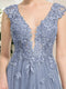 A-Line/Princess V-Neck Sleeveless Applique Prom Dresses