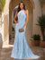 Trumpet/Mermaid Halter Sleeveless Applique Prom Dresses
