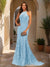 Trumpet/Mermaid Halter Sleeveless Applique Prom Dresses