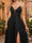 A-Line/Princess V-Neck Sleeveless Split Side Prom Dresses