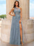A-Line/Princess One-Shoulder Sleeveless Applique Prom Dresses