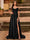 A-Line/Princess Cold Shoulder Short Sleeves Rhinestone Prom Dresses
