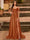 A-Line/Princess Cold Shoulder Short Sleeves Rhinestone Prom Dresses