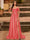 A-Line/Princess Cold Shoulder Short Sleeves Rhinestone Prom Dresses